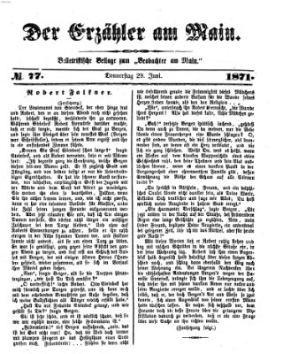 Der Erzähler am Main (Beobachter am Main und Aschaffenburger Anzeiger) Donnerstag 29. Juni 1871