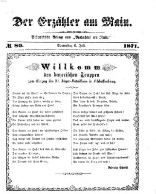 Der Erzähler am Main (Beobachter am Main und Aschaffenburger Anzeiger) Donnerstag 6. Juli 1871