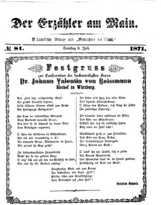 Der Erzähler am Main (Beobachter am Main und Aschaffenburger Anzeiger) Samstag 8. Juli 1871