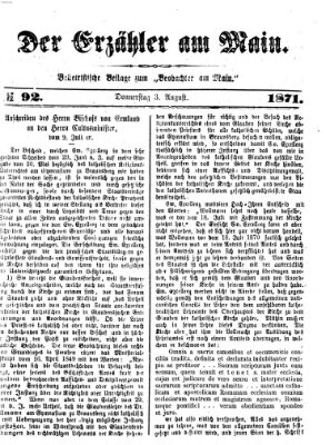 Der Erzähler am Main (Beobachter am Main und Aschaffenburger Anzeiger) Donnerstag 3. August 1871