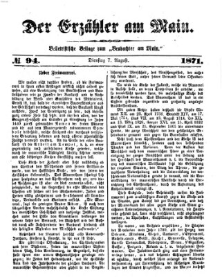 Der Erzähler am Main (Beobachter am Main und Aschaffenburger Anzeiger) Montag 7. August 1871