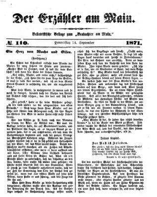 Der Erzähler am Main (Beobachter am Main und Aschaffenburger Anzeiger) Donnerstag 14. September 1871