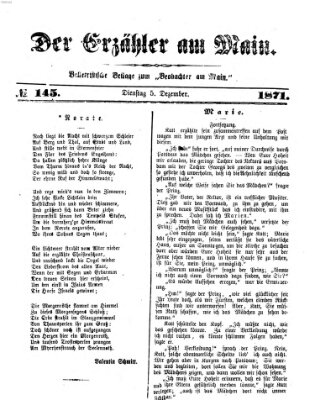 Der Erzähler am Main (Beobachter am Main und Aschaffenburger Anzeiger) Dienstag 5. Dezember 1871