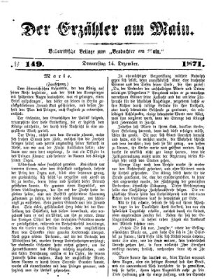 Der Erzähler am Main (Beobachter am Main und Aschaffenburger Anzeiger) Donnerstag 14. Dezember 1871