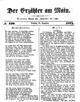 Der Erzähler am Main (Beobachter am Main und Aschaffenburger Anzeiger) Samstag 16. Dezember 1871