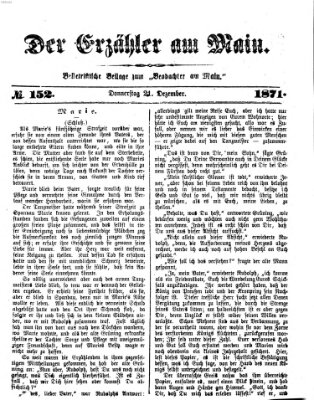 Der Erzähler am Main (Beobachter am Main und Aschaffenburger Anzeiger) Donnerstag 21. Dezember 1871