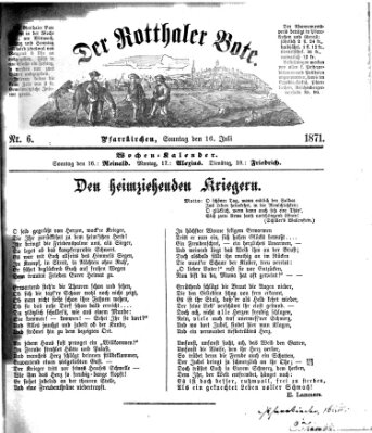 Rottaler Bote Sonntag 16. Juli 1871