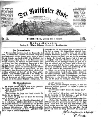 Rottaler Bote Freitag 4. August 1871