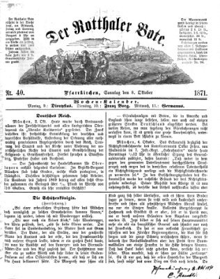 Rottaler Bote Sonntag 8. Oktober 1871