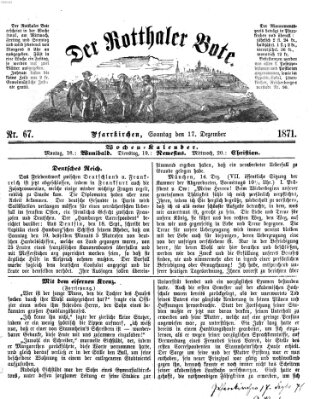 Rottaler Bote Sonntag 17. Dezember 1871