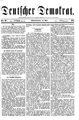 Deutscher Demokrat (Pfälzische Volkszeitung) Sonntag 14. Mai 1871