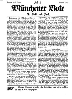 Münchener Bote für Stadt und Land Sonntag 1. Januar 1871