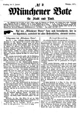 Münchener Bote für Stadt und Land Dienstag 3. Januar 1871