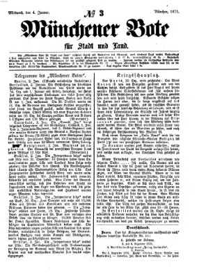 Münchener Bote für Stadt und Land Mittwoch 4. Januar 1871