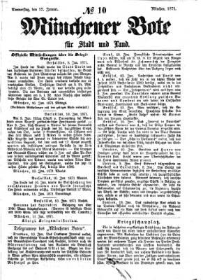 Münchener Bote für Stadt und Land Donnerstag 12. Januar 1871