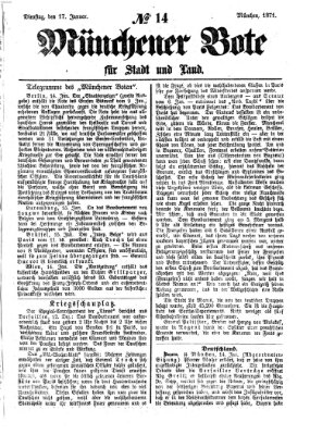 Münchener Bote für Stadt und Land Dienstag 17. Januar 1871