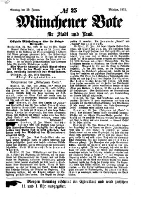 Münchener Bote für Stadt und Land Sonntag 29. Januar 1871