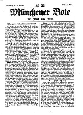 Münchener Bote für Stadt und Land Donnerstag 9. Februar 1871