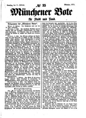 Münchener Bote für Stadt und Land Samstag 11. Februar 1871