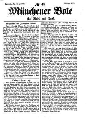 Münchener Bote für Stadt und Land Donnerstag 23. Februar 1871