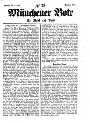 Münchener Bote für Stadt und Land Sonntag 2. April 1871