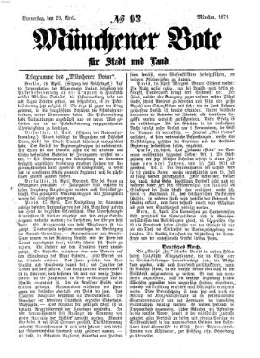 Münchener Bote für Stadt und Land Donnerstag 20. April 1871