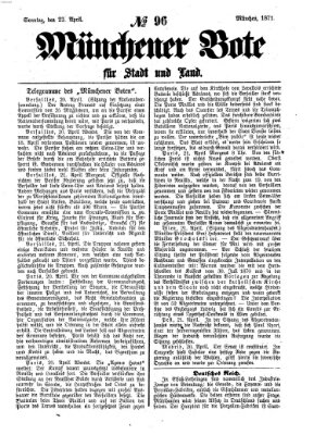 Münchener Bote für Stadt und Land Sonntag 23. April 1871