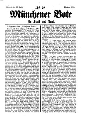 Münchener Bote für Stadt und Land Mittwoch 26. April 1871