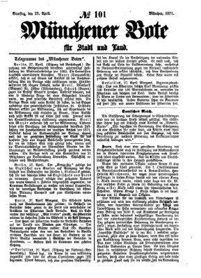 Münchener Bote für Stadt und Land Samstag 29. April 1871