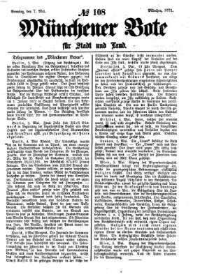 Münchener Bote für Stadt und Land Sonntag 7. Mai 1871