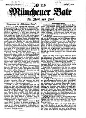 Münchener Bote für Stadt und Land Mittwoch 17. Mai 1871