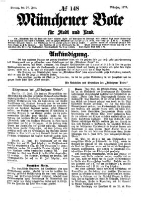 Münchener Bote für Stadt und Land Montag 26. Juni 1871