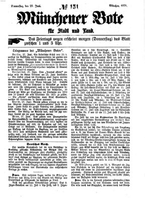 Münchener Bote für Stadt und Land Donnerstag 29. Juni 1871