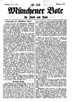 Münchener Bote für Stadt und Land Samstag 1. Juli 1871