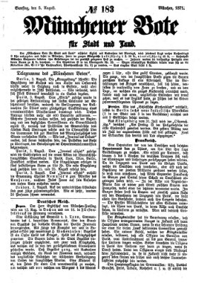 Münchener Bote für Stadt und Land Samstag 5. August 1871