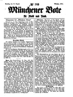 Münchener Bote für Stadt und Land Samstag 12. August 1871