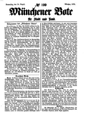 Münchener Bote für Stadt und Land Donnerstag 24. August 1871