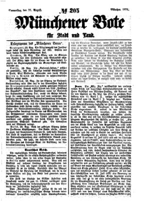 Münchener Bote für Stadt und Land Donnerstag 31. August 1871