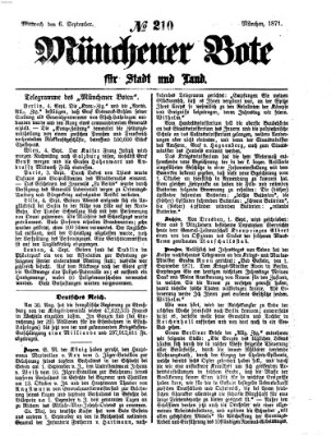 Münchener Bote für Stadt und Land Mittwoch 6. September 1871
