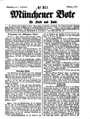 Münchener Bote für Stadt und Land Donnerstag 7. September 1871