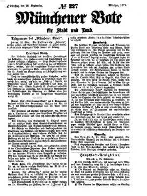 Münchener Bote für Stadt und Land Dienstag 26. September 1871