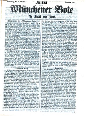 Münchener Bote für Stadt und Land Donnerstag 5. Oktober 1871