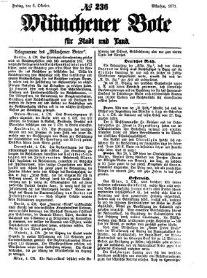 Münchener Bote für Stadt und Land Freitag 6. Oktober 1871