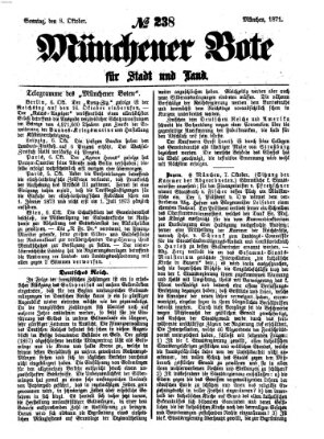 Münchener Bote für Stadt und Land Sonntag 8. Oktober 1871