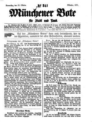 Münchener Bote für Stadt und Land Donnerstag 12. Oktober 1871