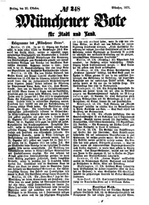 Münchener Bote für Stadt und Land Freitag 20. Oktober 1871