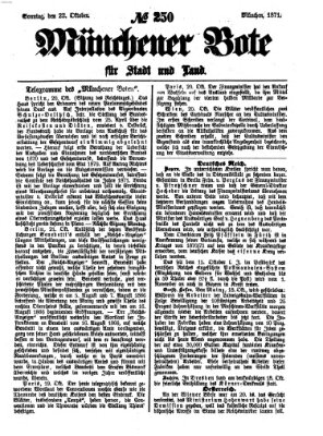Münchener Bote für Stadt und Land Sonntag 22. Oktober 1871