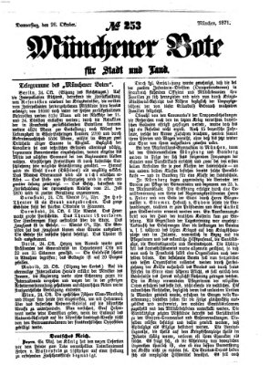 Münchener Bote für Stadt und Land Donnerstag 26. Oktober 1871