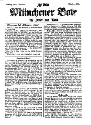 Münchener Bote für Stadt und Land Samstag 4. November 1871