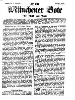 Münchener Bote für Stadt und Land Sonntag 5. November 1871